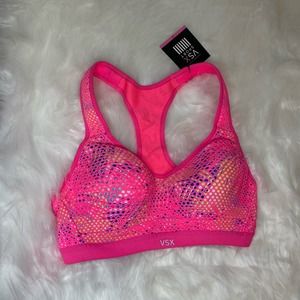 NWT Victoria Secret VSX Incredible Sports Bra Hot pink Mesh 34B